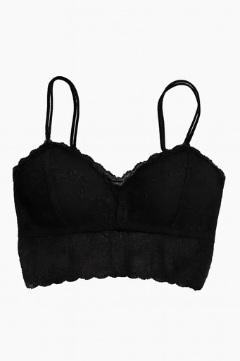 [4251040] Top Bralette Visto en TV Individual con Encaje Negro Talla Unica