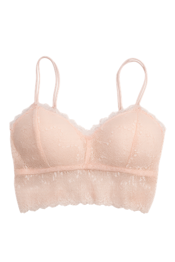 [4251042] Top Bralette Visto en TV Individual con Encaje Salmon Talla Unica