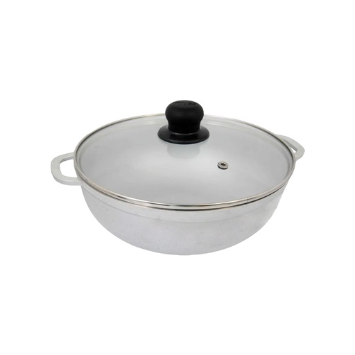 [3411079] Caldero Imusa Alfa Hogar Con Tapa de Vidrio Guerrero Aluminio 22cm