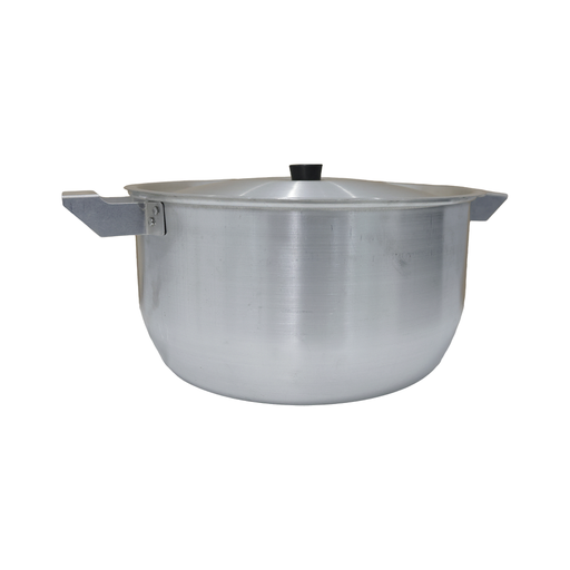 [3331015] Olla Nicoloso de Aluminio con Tapa y Asa Blanca 30 cm