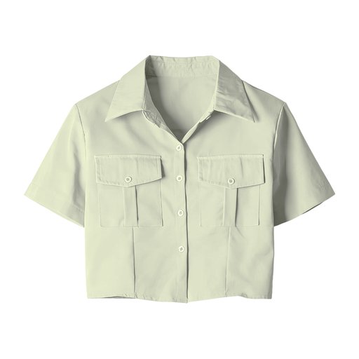 Camisa de Algodon SK Manga Corta Verde