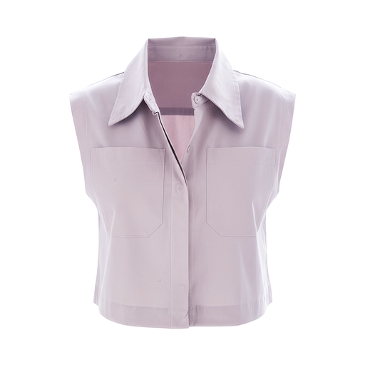 Camisa de Algodon SK Manga Mini Corta Lila